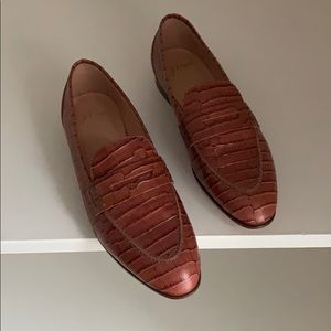 J.Crew Croc Leather Penny Loafers - Size 7